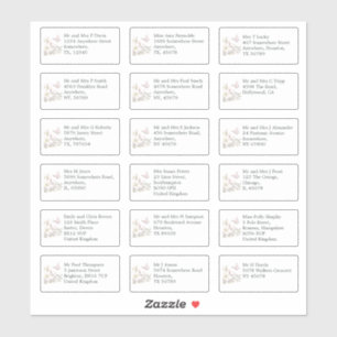 Sticker Mariage individuel Nom d'hôte Adresses Magnolias