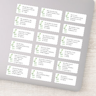 Sticker Mariage individuel Nom du client Adresse Eucalyptu