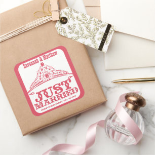 Sticker Mariage juste marié Princesse mariée Tiara