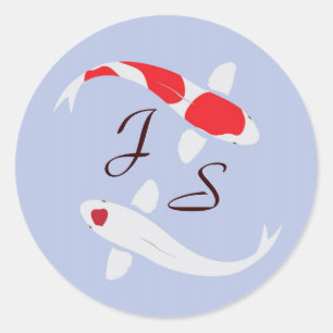 Sticker Mariage Koi Monogram japonais - Lavande