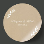 Sticker Mariage Kraft & Rustic<br><div class="desc">Sobre,  simple et minimaliste Stickers dans les tons blanc et marron avec des ornements et un Kraft & Rustic arrière - plan pour vos lettres mariages!</div>