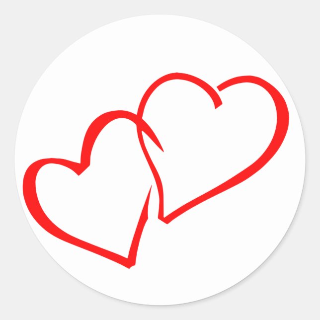 Sticker Mariage Love Intertwin Red Hearts / Sceau (Devant)