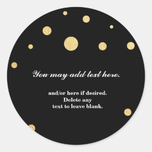 Sticker Mariage moderne Gold Foil Dot noir
