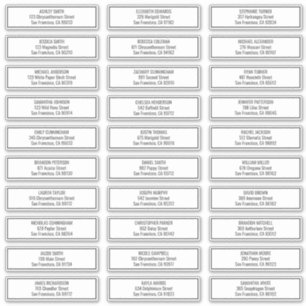 Sticker Mariage moderne simple cadre Nom d'hôte Adresse