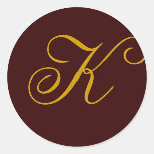 Sticker mariage Monogram K Gold Seal