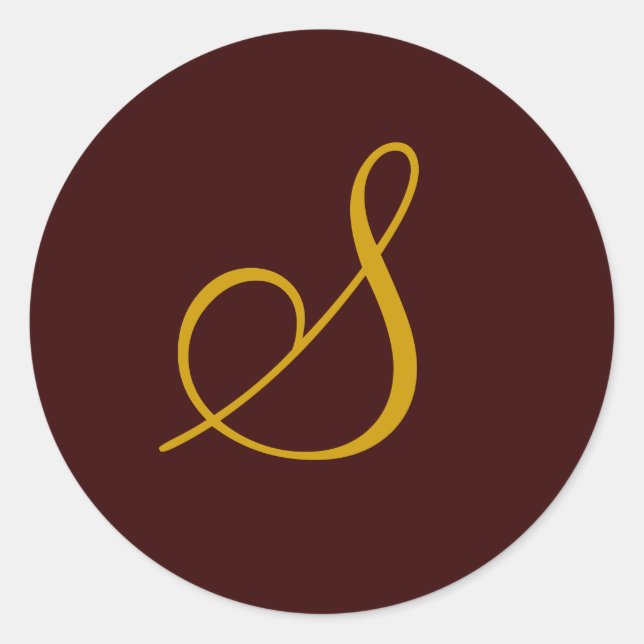 Sticker mariage Monogram S Gold Seal (Devant)