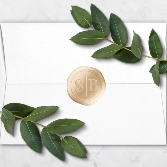 Sticker Mariage Monogramme de cire jaune or (Créateur téléchargé)