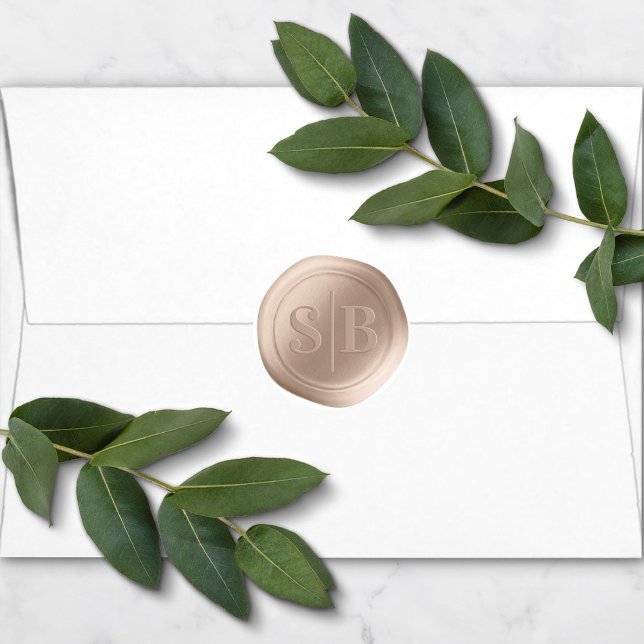 Sticker Mariage Monogramme en cire de sable beige (Créateur téléchargé)