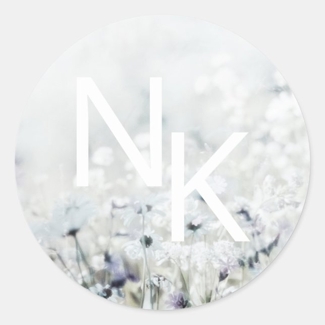 Sticker Mariage monogramme pour le morceau de prai (Devant)