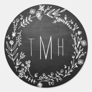 Sticker Mariage Monogramme rustique Country