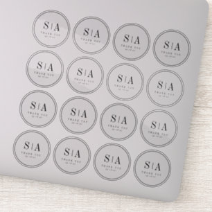 Sticker Mariage monogramme sophistiqué faveur transparente
