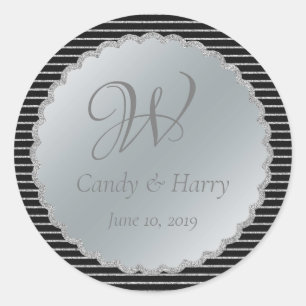 Sticker Mariage noir et argent