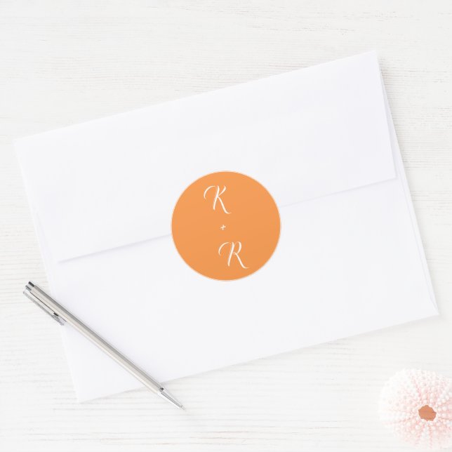 Sticker Mariage orange minimaliste (Enveloppe)