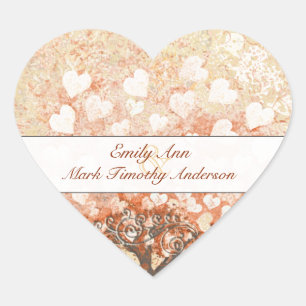 Sticker Mariage Pale Coral Heart