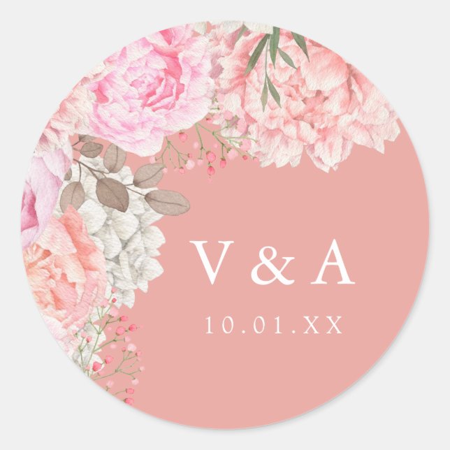 Sticker Mariage Peach Peony (Devant)