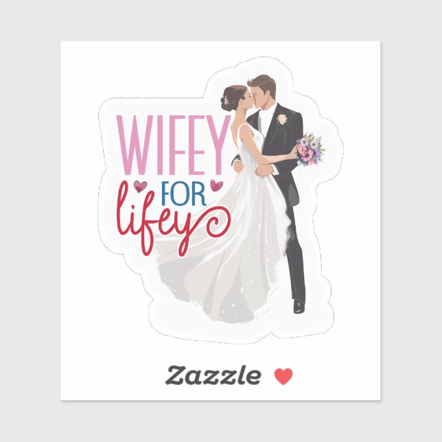 Sticker Mariage romantique Couple (Feuille)