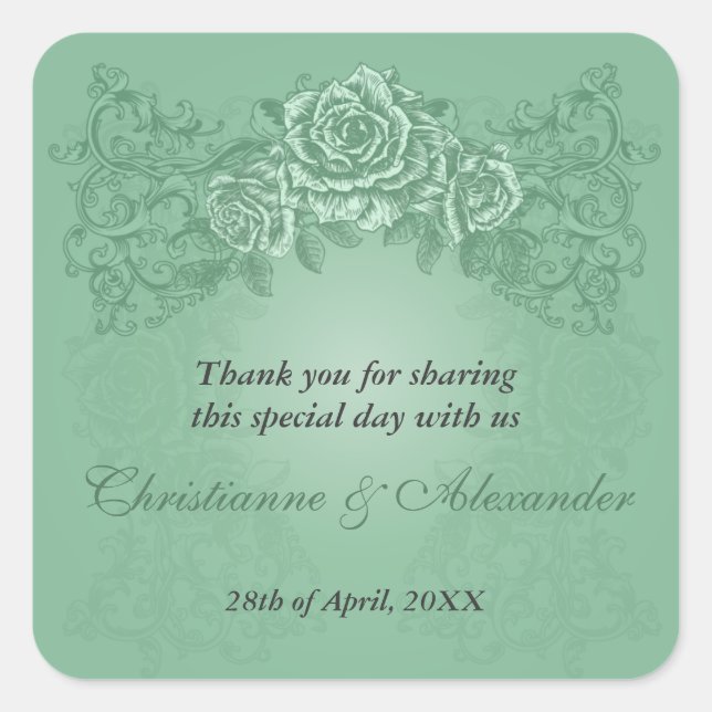 Sticker Mariage Rose antique (Devant)