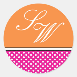 Sticker Mariage rose Poka Dot et Tangerine