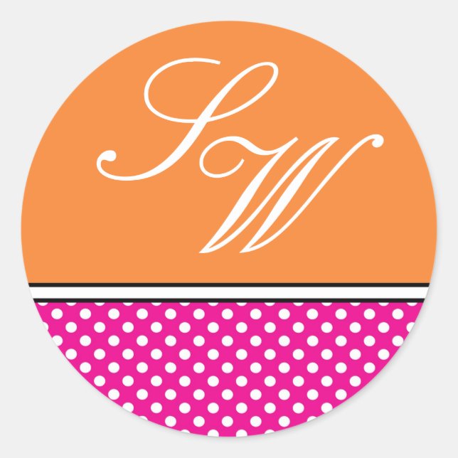 Sticker Mariage rose Poka Dot et Tangerine (Devant)