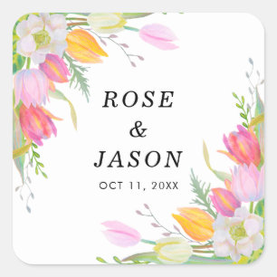 Sticker Mariage rose Tulip