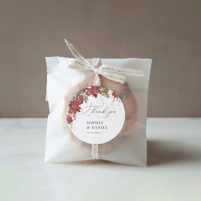 Sticker Mariage Rustique Pine Poinsettia (Créateur téléchargé)