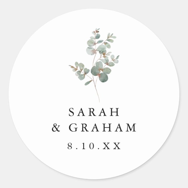 Sticker Mariage simple Eucalyptus (Devant)