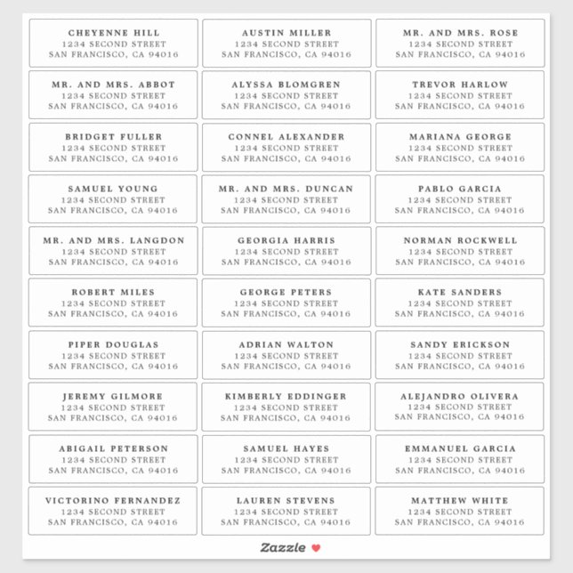 Sticker Mariage simple noir et blanc élégant (Feuille)