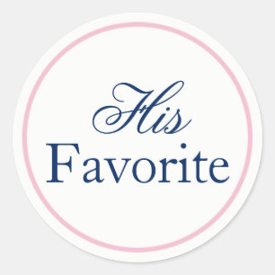 Sticker Mariage "Son préféré" Blush Pink/Navy