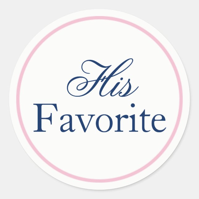 Sticker Mariage "Son préféré" Blush Pink/Navy (Devant)
