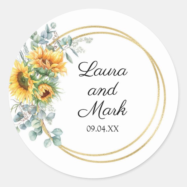 Sticker Mariage tournesol (Devant)