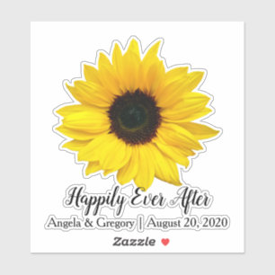 Sticker Mariage Tournesol À Jamais Heureux