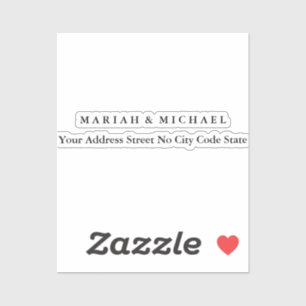 Sticker Mariage Trend Minimaliste Nom Professionnel Adress