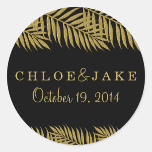 Sticker Mariage Tropical Gold Palm Tree