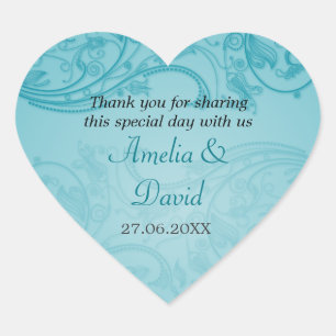 Sticker Mariage Turquoise Flourish