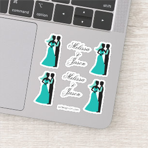 Sticker Mariage Turquoise Mariage élégant