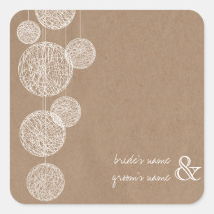 Sticker Mariage Twine Globes Inspiré Carton