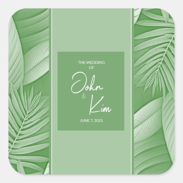 Sticker Mariage vert tropical (Devant)