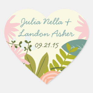 Sticker Mariage vintage de la flore et de la faune