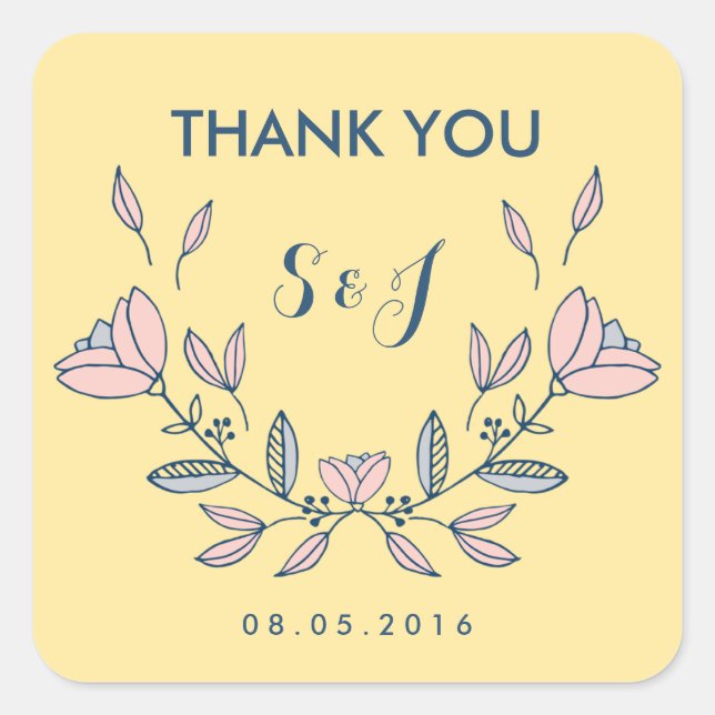 Sticker Mariage Vintage jaune (Devant)