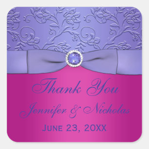 Sticker Mariage violet RIBBON Fuchsia IMPRIMÉ