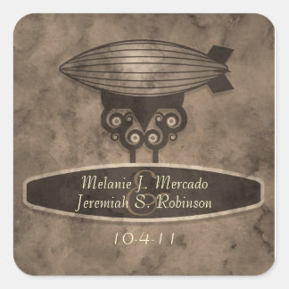 Sticker Mariage Zeppelin Steampunk