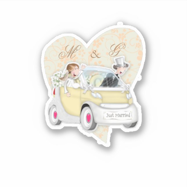 Sticker Marié avec tes lettres de nom (Devant)