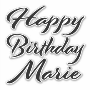 Sticker Marie Nom Prénom Anniversaire de la Broderie noire
