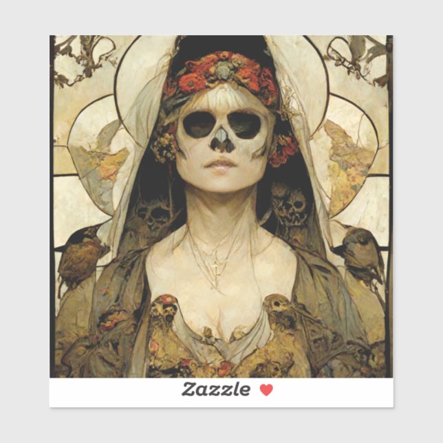 Sticker Mariée De La Mort Horreur Gothique (Feuille)