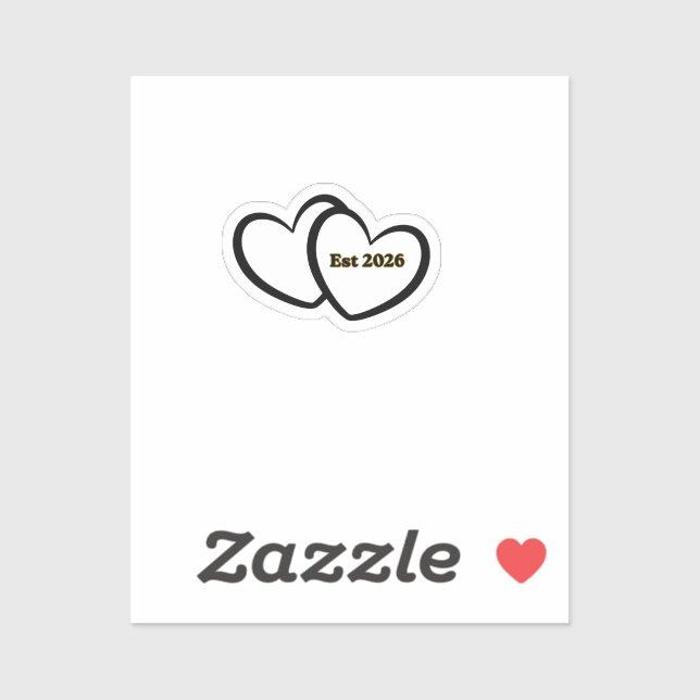 Sticker Mariée époux mariage contour du cœur  (Feuille)