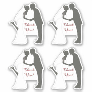 Sticker Mariée et Merci Kiss Mariage Contour
