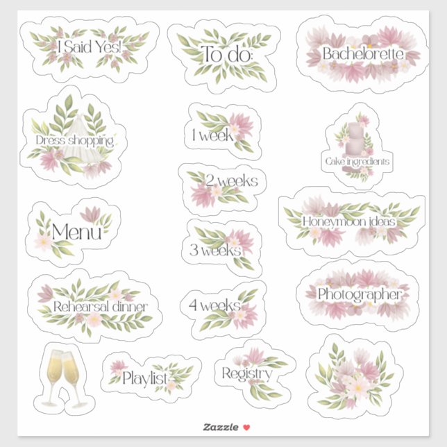 Sticker Mariée wedding planner (Feuille)