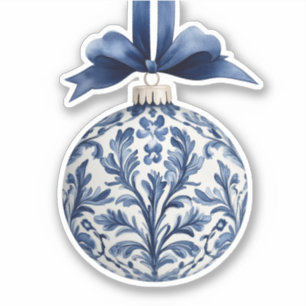Sticker Marine bleu et blanc Chinoiserie Ornement de Noël