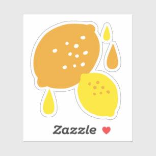 Sticker Marine Blue Lemon Art - Refresh Citrus Design