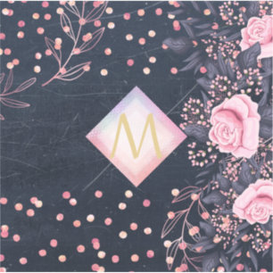 Sticker Marine Rosegold Cadeaux Monogramme Girl Floral Ros